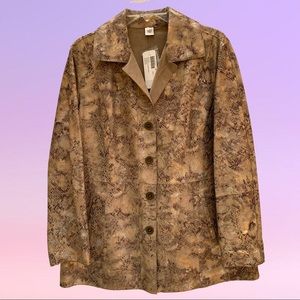 CHICOS Reversible Copper Boa Leather Jacket